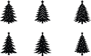 Fototapeta premium christmas trees set