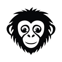 Obraz premium Monkey's Expressive Face: A close-up illustration of a monkey's face, exuding a sense of joy and playfulness. This graphic captures the charm of the primate