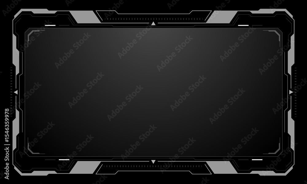 Poster hud frames white grey user interface elements design modern technology futuristic control panel scre