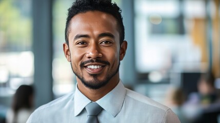 Fototapeta premium business portrait of professional man, blurred office in background