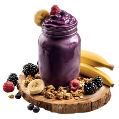 Vivid UHD image of acai smoothie with fresh toppings