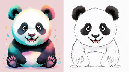Naklejka premium panda and a panda