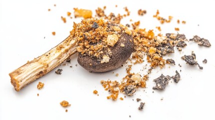 Macro Image of Spices and Seasoning Crystals on a White Background