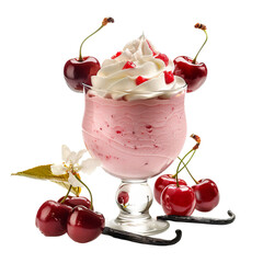 Highdefinition photo of cherry vanilla smoothie in glass