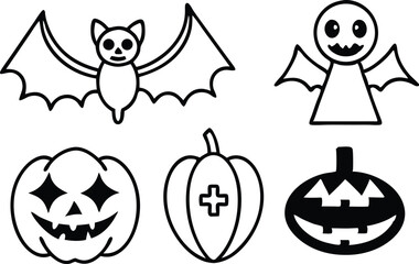 Halloween vector graphics with spooky characters