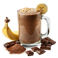 Highquality commercial image of chocolate smoothie and banana