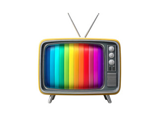 Retro television rainbow test pattern vintage tv broadcast, Isolated On White, Png Transparent