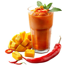 Vibrant orangered smoothie with fresh ingredients in UHD photo
