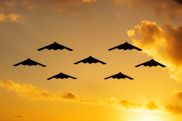 B2 Stealth Bombers in Formation