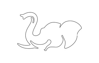 Elephant continuous one line drawing. Editable stroke on a white, One line art of wild elephant, One continuous line illustration of an elephant, isolated on white background.