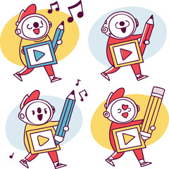funny cartoon pencils
