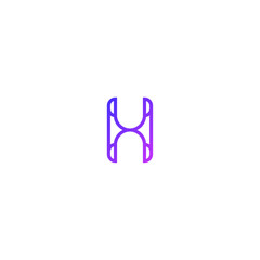 Double Headphones H letter company logo.