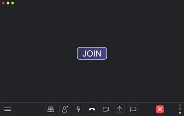 Video conference user interface, video conference calls window overlay.
