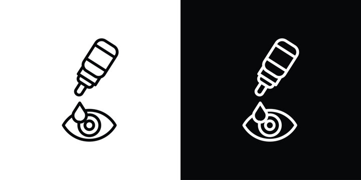 eye drop icon in black. flat graphic vector icon