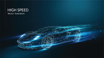 Futuristic Sports Car High-Speed Digital Illustration