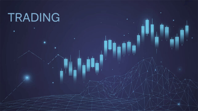 Futuristic Stock Market Trading Digital Illustration