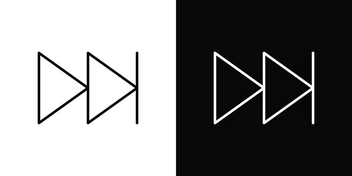 Fast forward icon in black. flat graphic vector icon