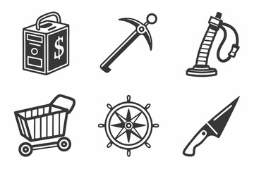 Six different objects isolated on white background