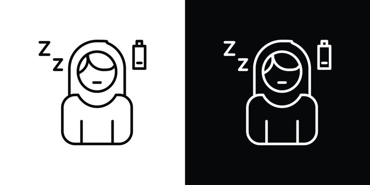 Fatigue icon in black. flat graphic vector icon