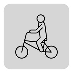 Man actively cycling on bicycle, showcasing engagement in outdoor activity. Biking concept