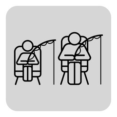 Family sitting in comfortable chairs, fishing in tranquil setting. People engaged in peaceful outdoor activity, enjoying natures calm