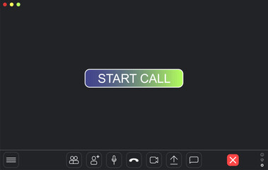 Video conference user interface, video conference calls window overlay.