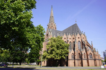 The Christ Church in Hanover was built between 1859 and 1864 by Conrad Wilhelm Hase as the residence church of George V at the northwest end of Klagesmarkt. Hanover, Germany.