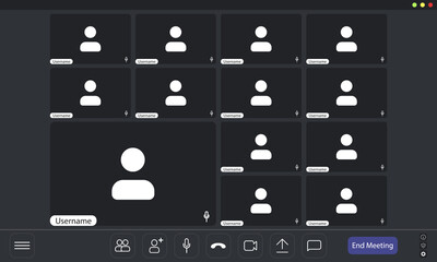 Video conference user interface, video conference calls window overlay.