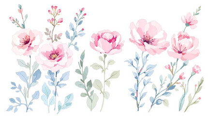pink tulips on white background