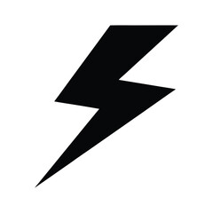 Black Lightning Bolt on White Background