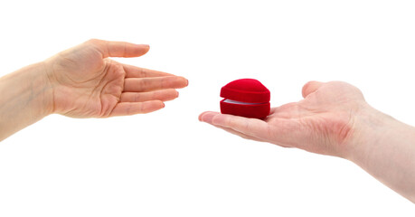 Hands of a couple in love.