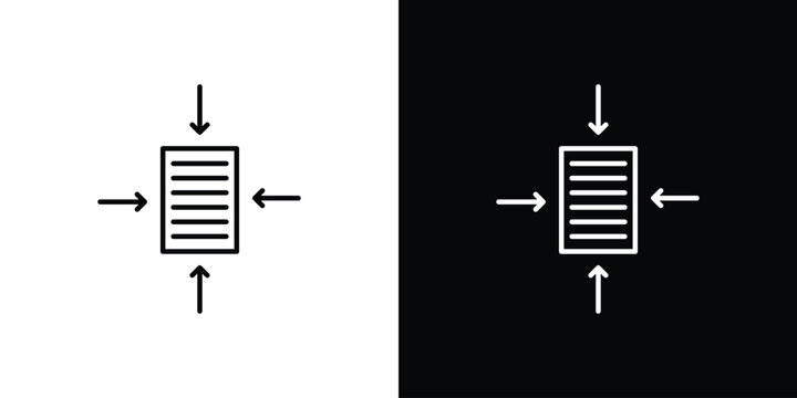 File compressor icon in black. flat graphic vector icon