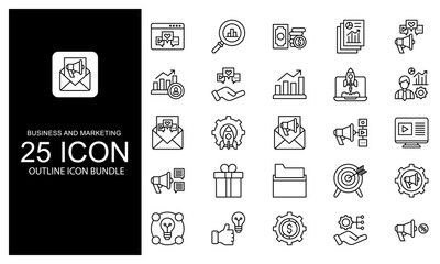 Business And Marketing Icon Outline. Business And Marketing Icon Outline Package.