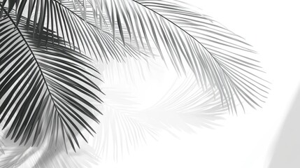 Obraz premium Elegant palm leaf shadows against a light background.