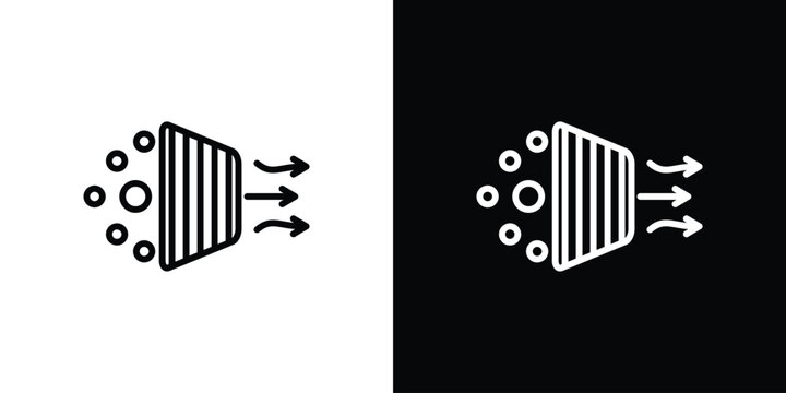 Filtration air icon in black. flat graphic vector icon