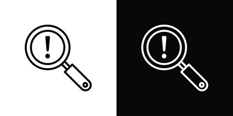 Finding problem icon in black. flat graphic vector icon