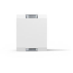 A sleek, minimalist white device with a metallic accent, likely a smart home gadget or control panel.
