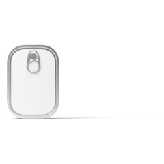 A minimalist design of a can with a pull tab, likely for beverages or food.