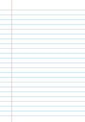 A sheet of lined paper with a red vertical line on the left side and horizontal lines across the page