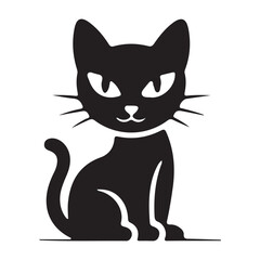 Minimalist cat line art modern pet design
