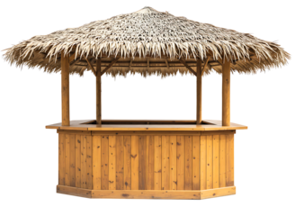 Tropical tiki bar hut isolated on transparent background