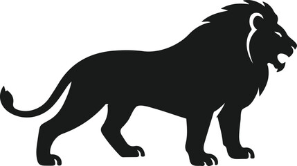 Roaring Lion Silhouette Vector