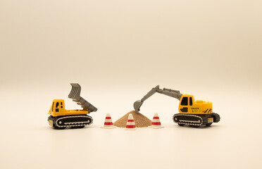 Juguetes trabajadores - Excavadora y Dumper en obra