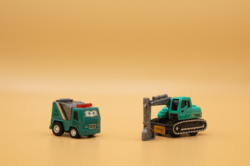 Juguetes trabajadores - Excavadora y camión verdes