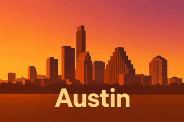 Austin Skyline at Sunset

