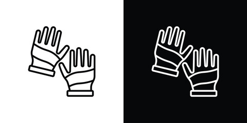 Fototapeta premium Fitness Gloves icon in black. flat graphic vector icon