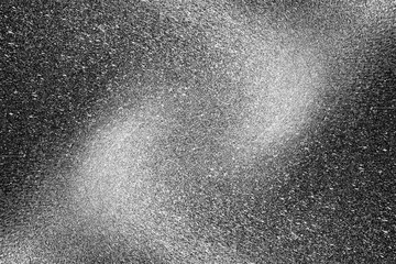 white black glitter texture abstract banner background with space. Twinkling glow stars effect. Like outer space, night sky, universe. Rusty, rough surface, grain.