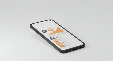 Fototapeta premium Minimalist Smartphone with Clear Interface View
