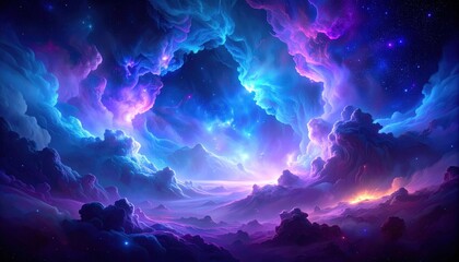 Fototapeta premium Colorful Cosmic Cloudscape in Space