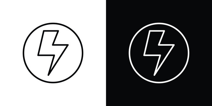 Flash icon in black. flat graphic vector icon